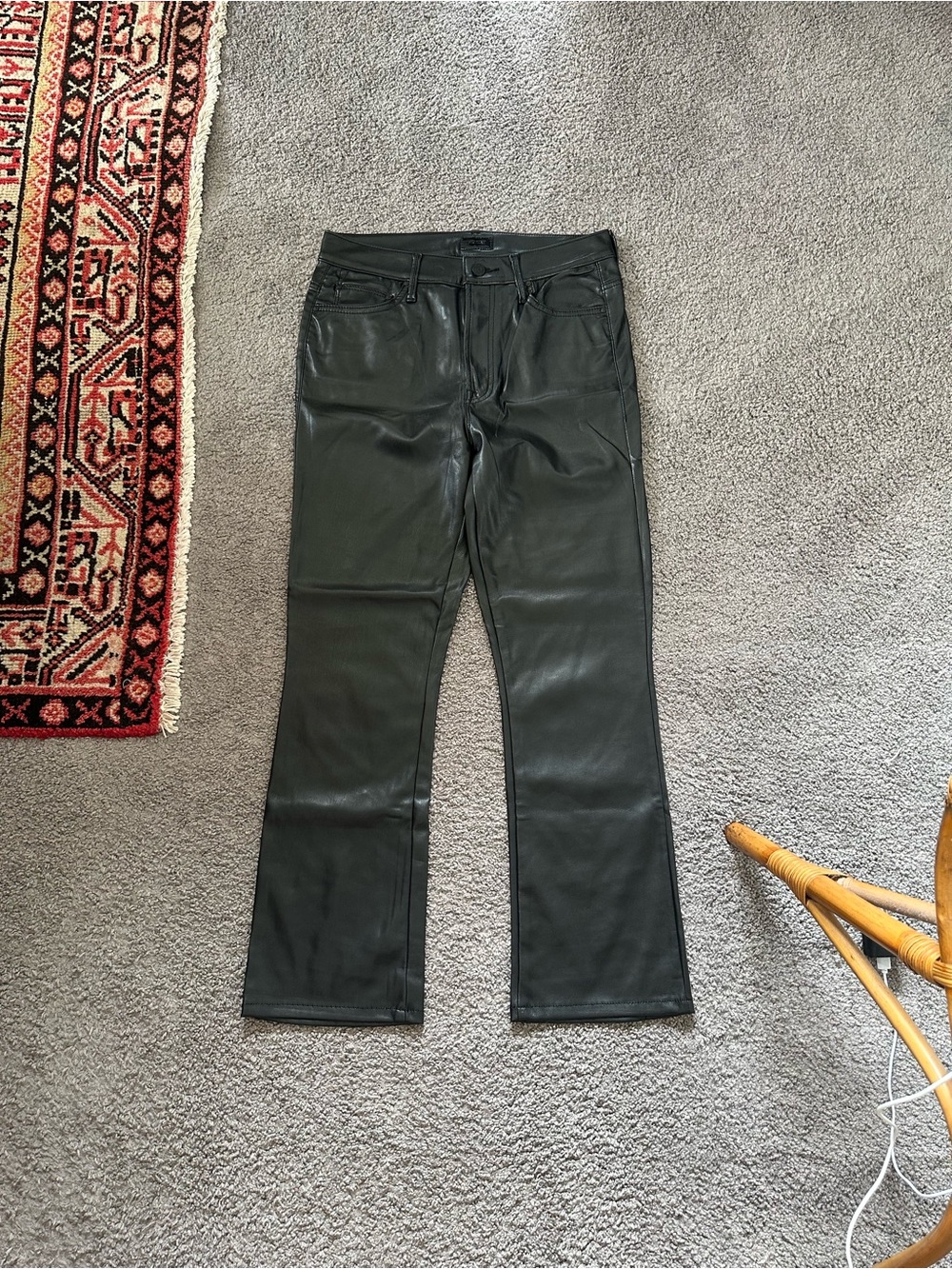 MOTHER Insider Ankle Faux Leather Pants